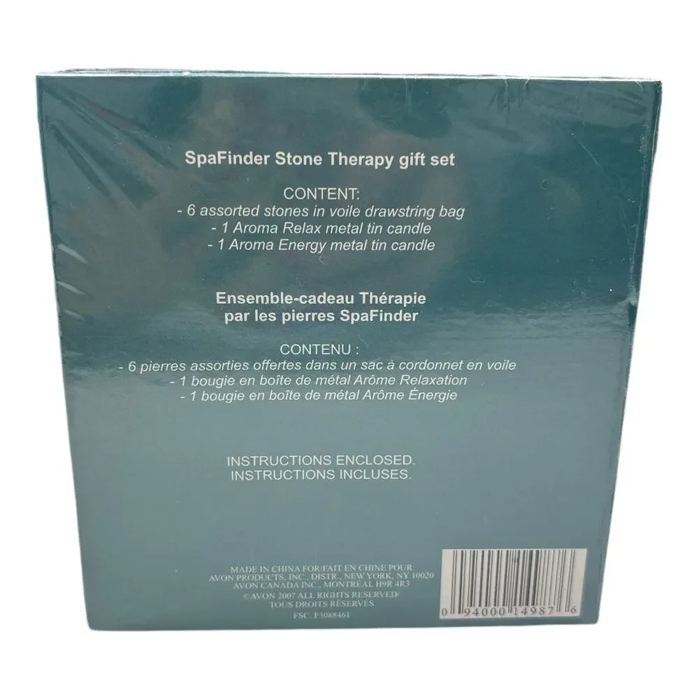 AVON SPA FINDER STONE THERAPY GIFT SET STONES/CANDLE